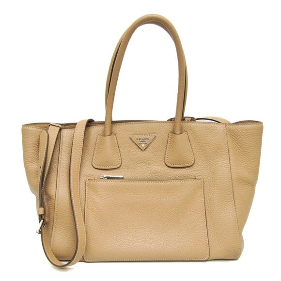 PRADA Beige Leather Shoulder Bag - Picture 1 of 16